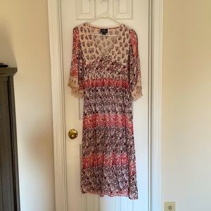 Bohemian bell sleeve maxi dress